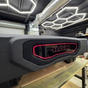 2019+ RAM 1500 Subwoofer Enclosure with LED-Lit Logo Panel
