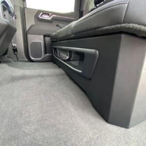 Down-Firing Under-Seat Enclosure Loaded with Two Focal Utopia M 10-Inch Subwoofers for 2019-2026 GMC Sierra and Chevy Silverado