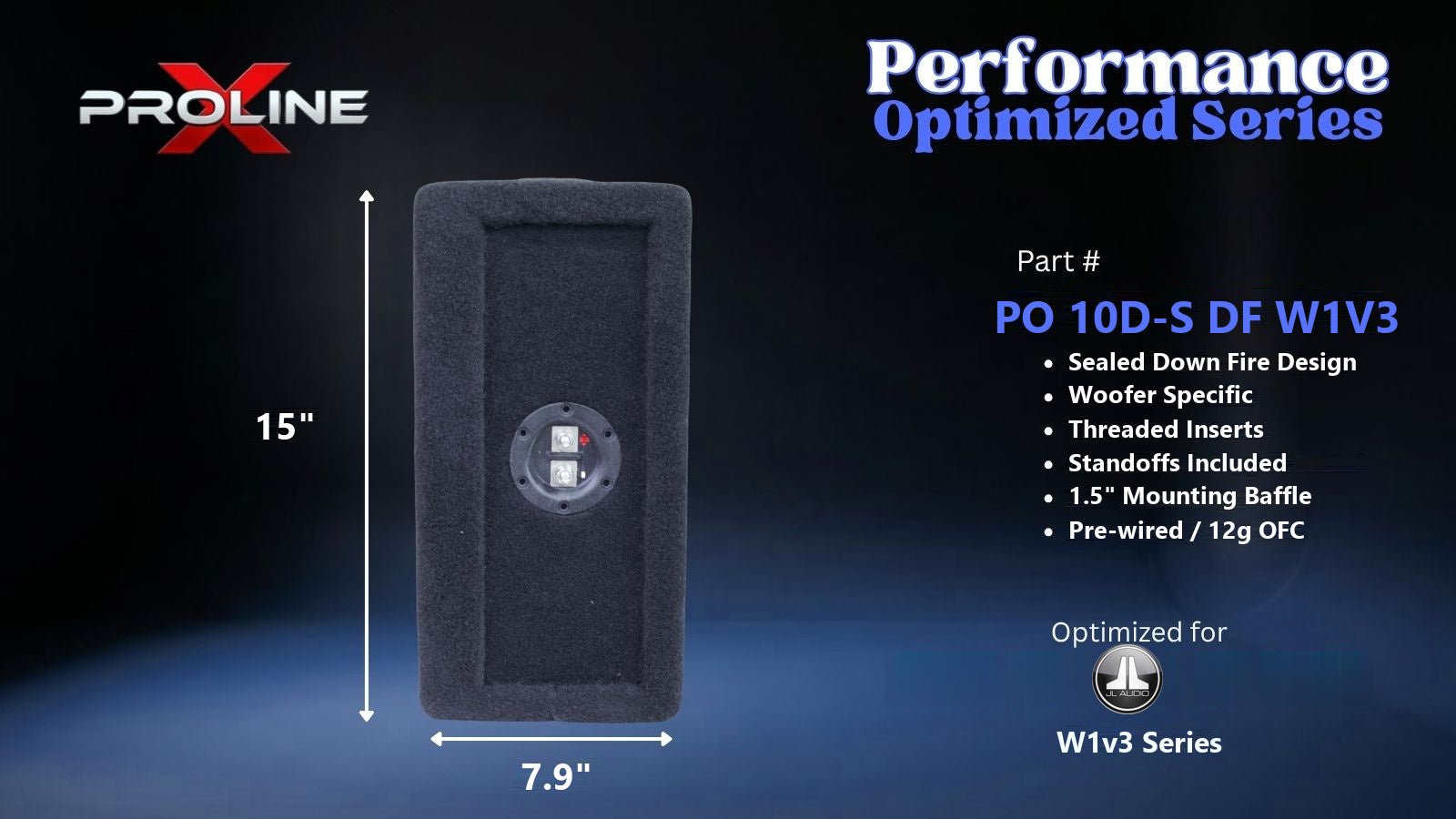 JL Audio 10W1v3 Sealed Down Fire Enclosure, Dual 10″ JL Audio 10W1v3 Sealed Down Fire Enclosure, Dual 10″
