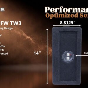 JL Audio 12TW3 Sealed Shallow Down Fire Wide Enclosure, Dual 12″