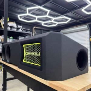 Quad 8-Inch GMC Truck Subwoofer Enclosure with RGB LED Honeycomb Grille Panel
