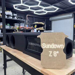 Quad 8-Inch GMC Truck Subwoofer Enclosure with RGB LED Honeycomb Grille Panel