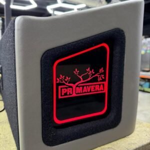 Quad Subwoofer Truck Enclosure with Dual LED-Lit Custom Artwork Panels