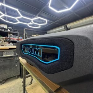 RAM Truck Under-Seat Subwoofer Enclosure with Illuminated LED Logo Panel