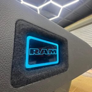 RAM Truck Under-Seat Subwoofer Enclosure with Illuminated LED Logo Panel