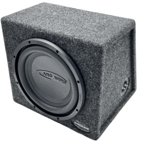 Single 10″ Sealed Wedge Subwoofer Enclosure, Loaded with Arc Audio X2V2 10
