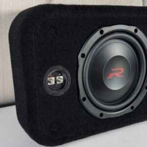 Single Shallow 10″ Sealed Subwoofer Enclosure, Loaded with Alpine RSW10