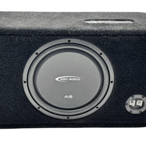 Single Shallow 12″ Sealed Subwoofer Enclosure, Loaded with Arc Audio A12