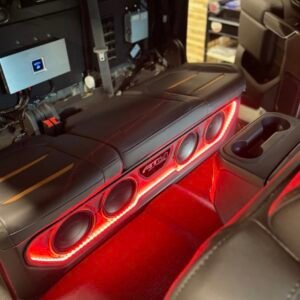 Under-Seat Enclosure Loaded with Four JL Audio 8W3v3 Subwoofers for 2019-2026 GMC Sierra and Chevy Silverado