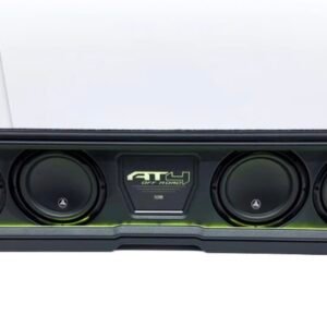 Under-Seat Enclosure Loaded with Four JL Audio 8W3v3 Subwoofers for 2019-2026 GMC Sierra and Chevy Silverado